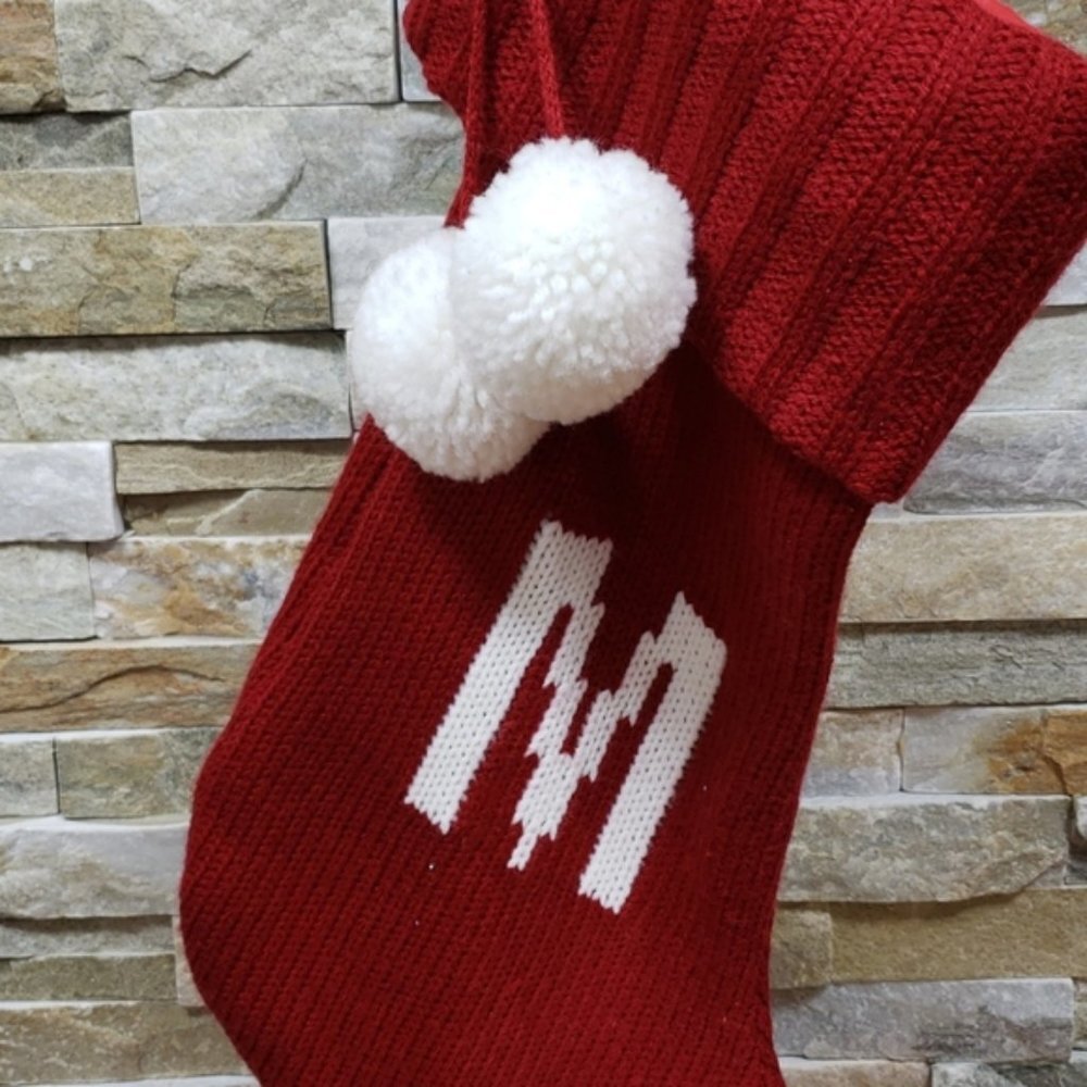 Nordstrom Rack Cable Knit Monogram Stocking M - Picture 2 of 3